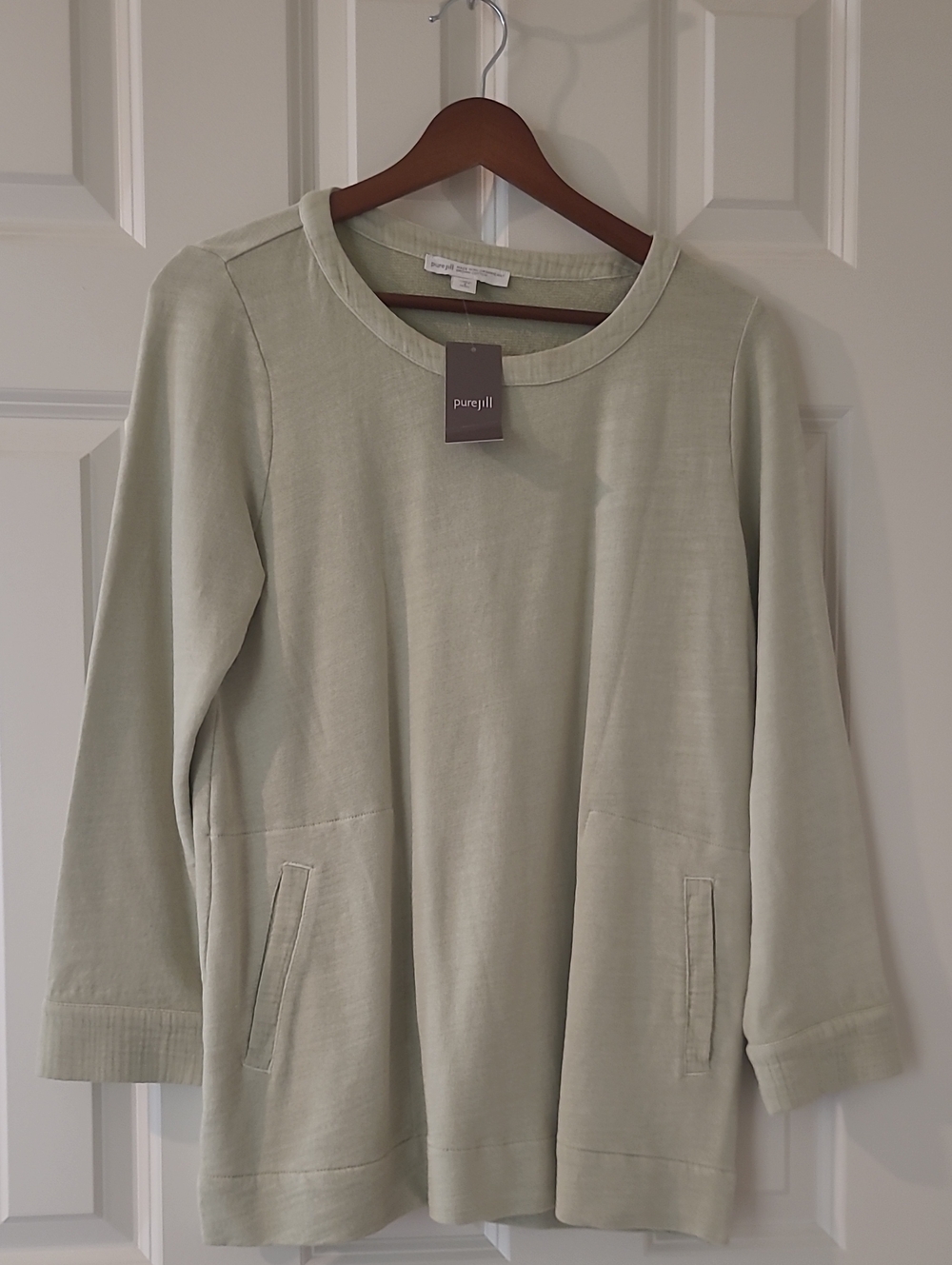 Women's Sage Green Long-Sleeve Tunic Top